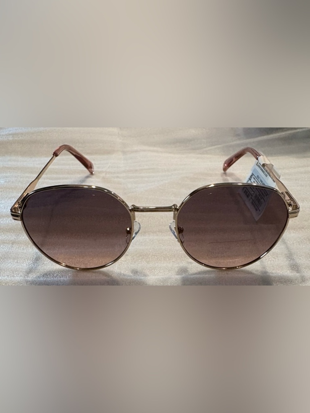 a new day Gold Frame Sunglasses with Brown Gradient Lenses and Pink Temple Tips